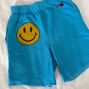 Aviator Nation Kids Turquoise Smiley Shorts
